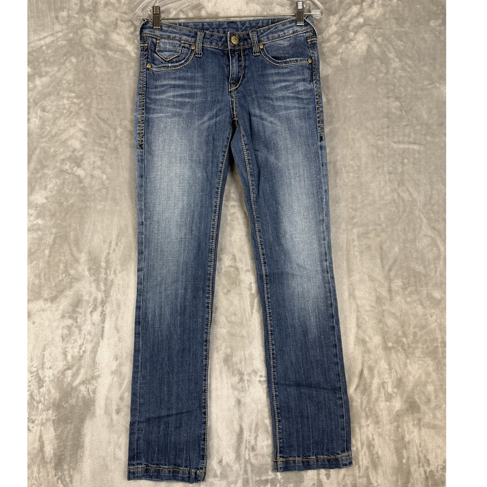 Y2K Express Forgiveness Straight Leg Jeans Women's Size 2‎ Blue Denim Stretch